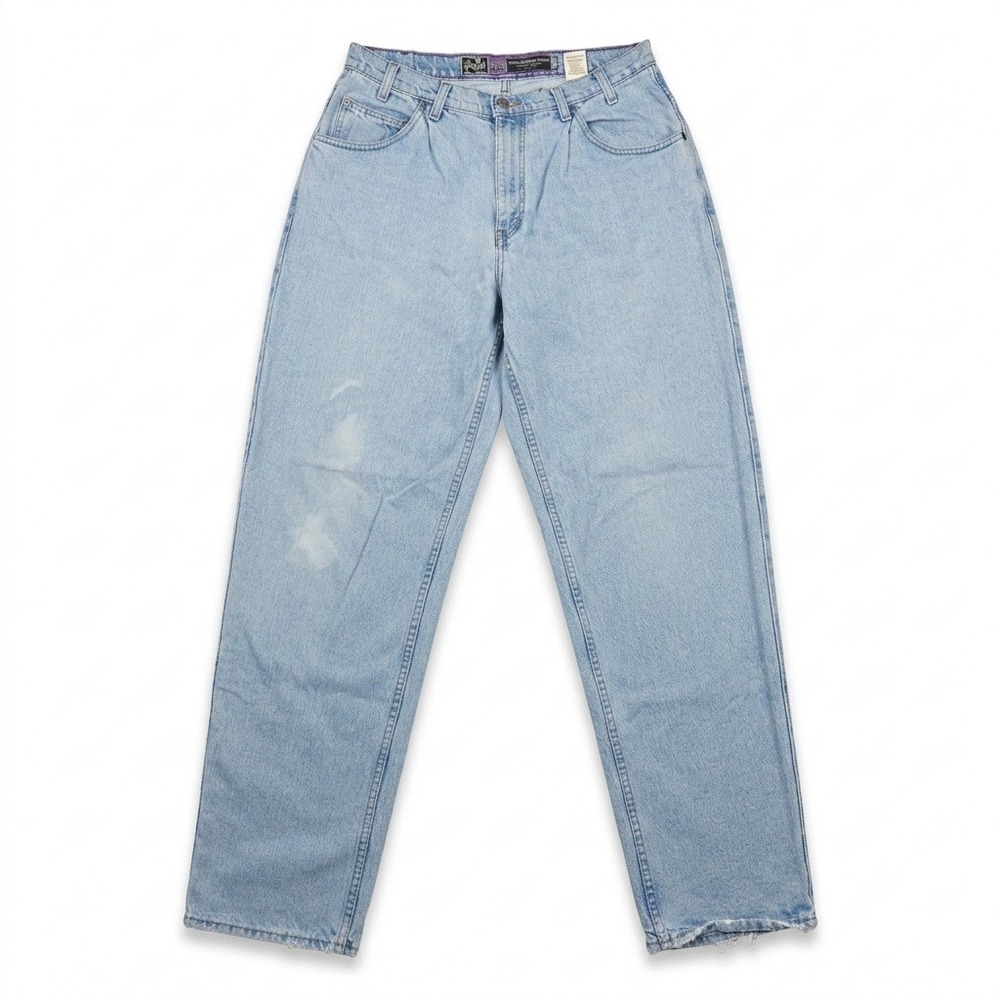 Vintage 90s Levis SilverTab Baggy Jeans Mens 36x34 Light Wash USA Distressed